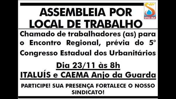 Avisos de Assembleia por Local de Trabalho